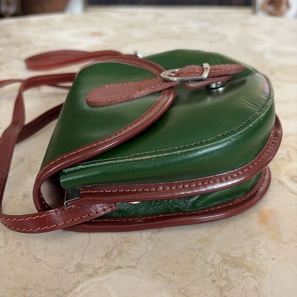 NWOT Vera Pelle Vintage Italian Leather Mini Saddle Bag Shoulder/Crossbody - Picture 7 of 14